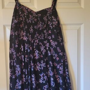 Cute Summer Floral Black Dress